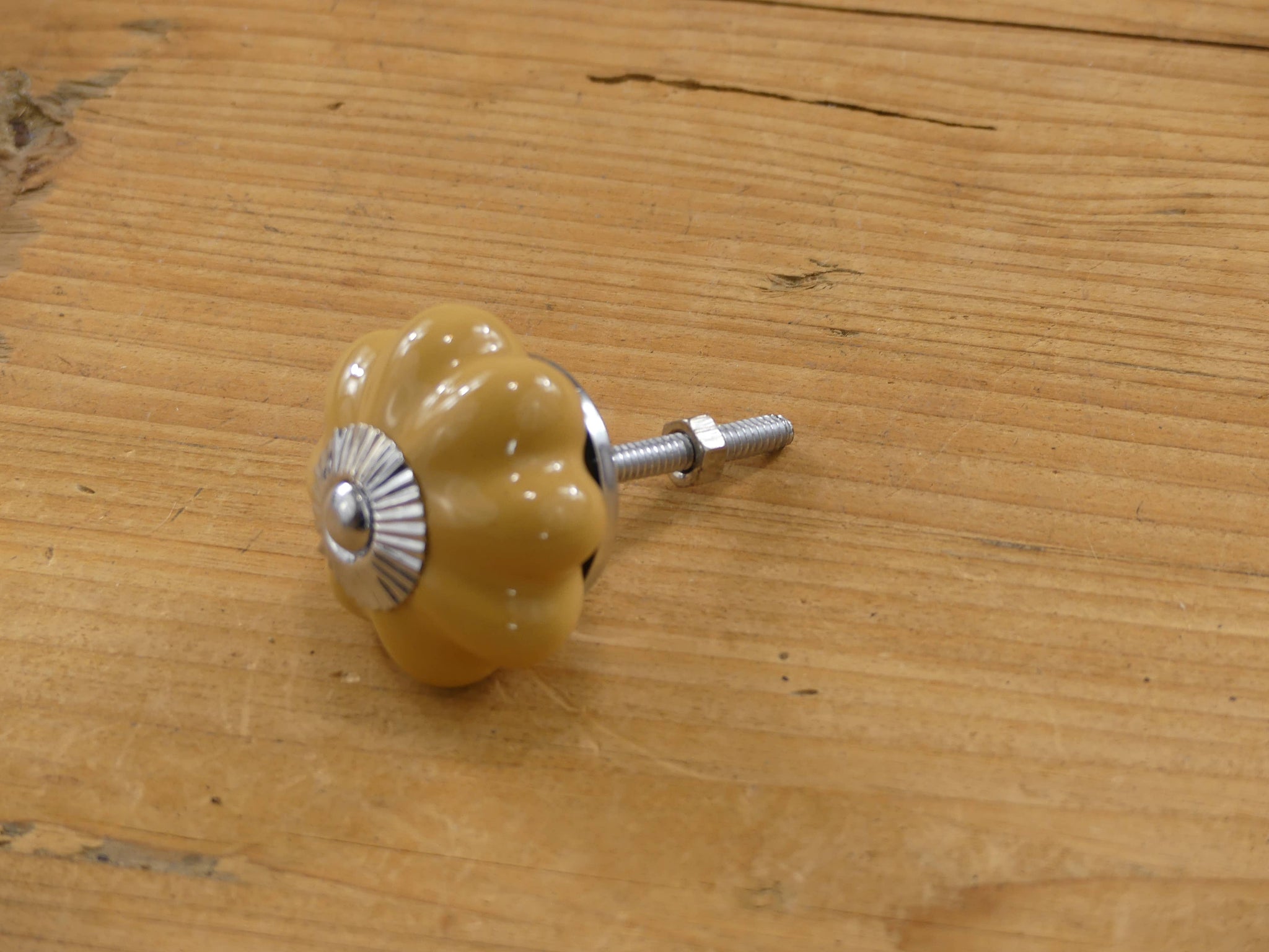 CERAMIC YELLOW PUMPKIN DRAWER KNOB / PULL