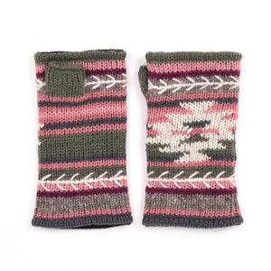 Blake - women's wool knit handwarmers: Denim