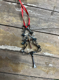 TWISTED IRON: Tree Cross Ornament