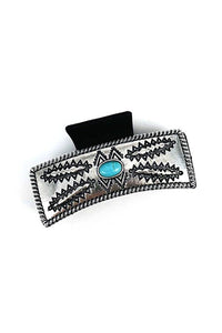 Western style turquoise casting hair claw