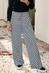 LDC Checkerboard Drawstring Waist Casual Pants