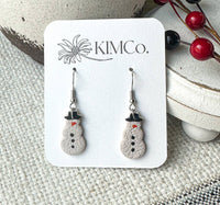 Christmas Polymer Clay Earrings - Mini Snowman Earrings