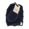 C.C BABY Solid Beanie with Mittens - Knit Hat  BabySet1