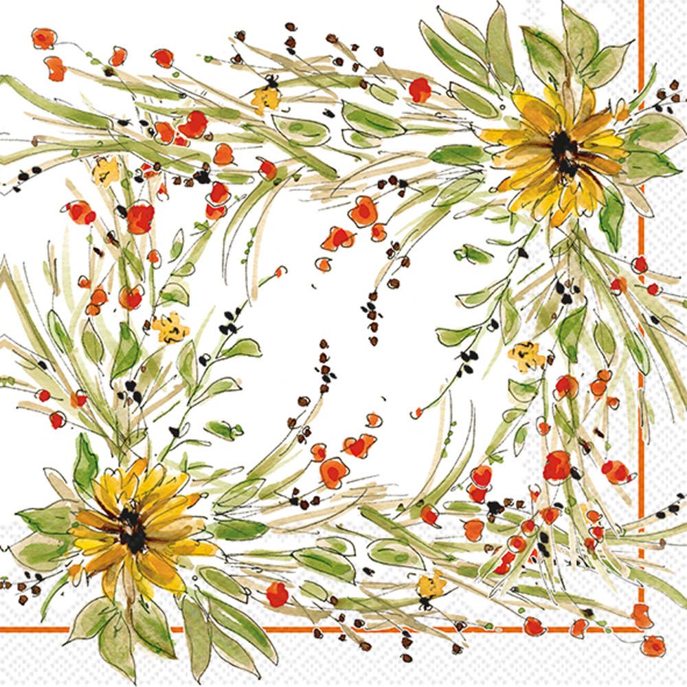 Paper Lunch Napkins 20 Count Sunflower Medley Fall