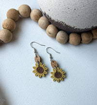 Polymer Clay Earrings - Everyday - Dangle Sunflower