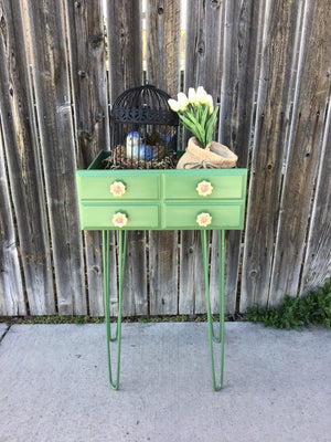 Up-Cycled Drawer Plant Stand in Green