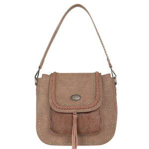 TR128G-918 Trinity Ranch Hair-On Leather Shoulder Bag