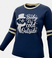 Baby it's Cold Outside navy t-shirt