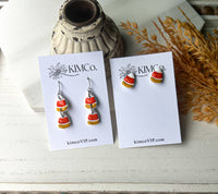 Polymer Clay Earrings - Candy Corn