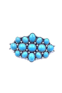 Western design turquoise stone hair barrette