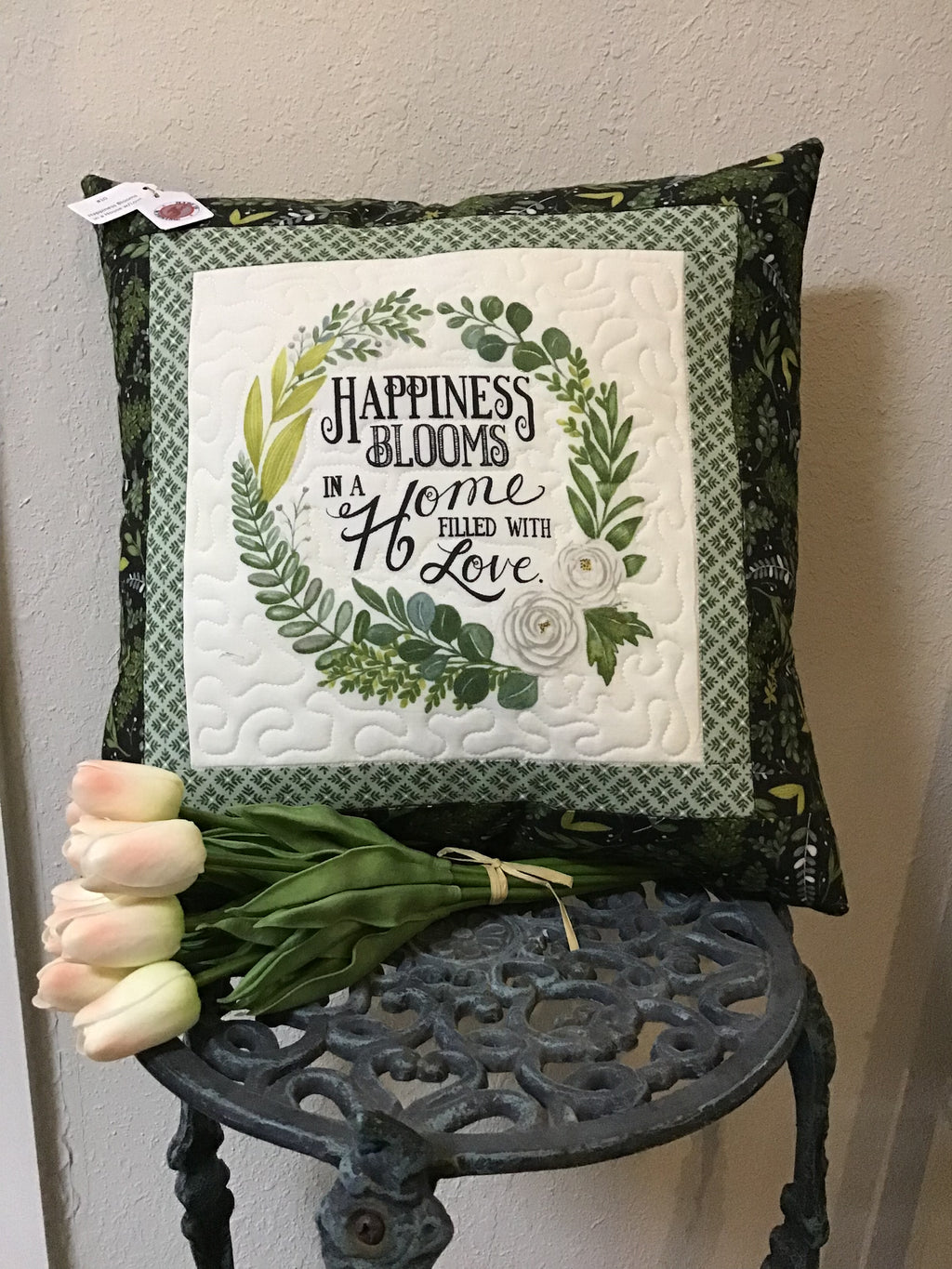 CHRIS' CREATIONS #10 Happiness Blooms in a Home w/Love Pillow
