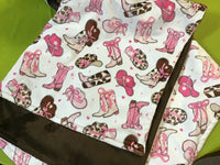 Western -pink & brown images - Cuddle blanket