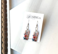 Polymer Clay Earrings - Watercolor Floral