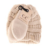 C.C BABY Solid Beanie with Mittens - Knit Hat  BabySet1