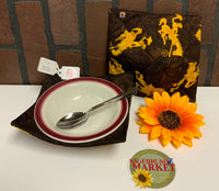 Wyoming bowl buddy - brown w/ gold horse