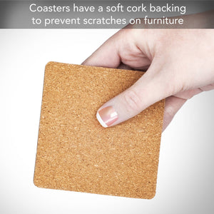 "Pro-caffeinate" Multi-Use Cork Back Paper Bar Coasters