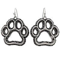 Silver Cutout Paw Earrings