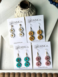Polymer Clay Earrings - Flower Drop