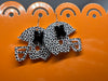 Dogie 1.5" Newcastle Dogie Varsity Letter Leopard football Helmet earrings