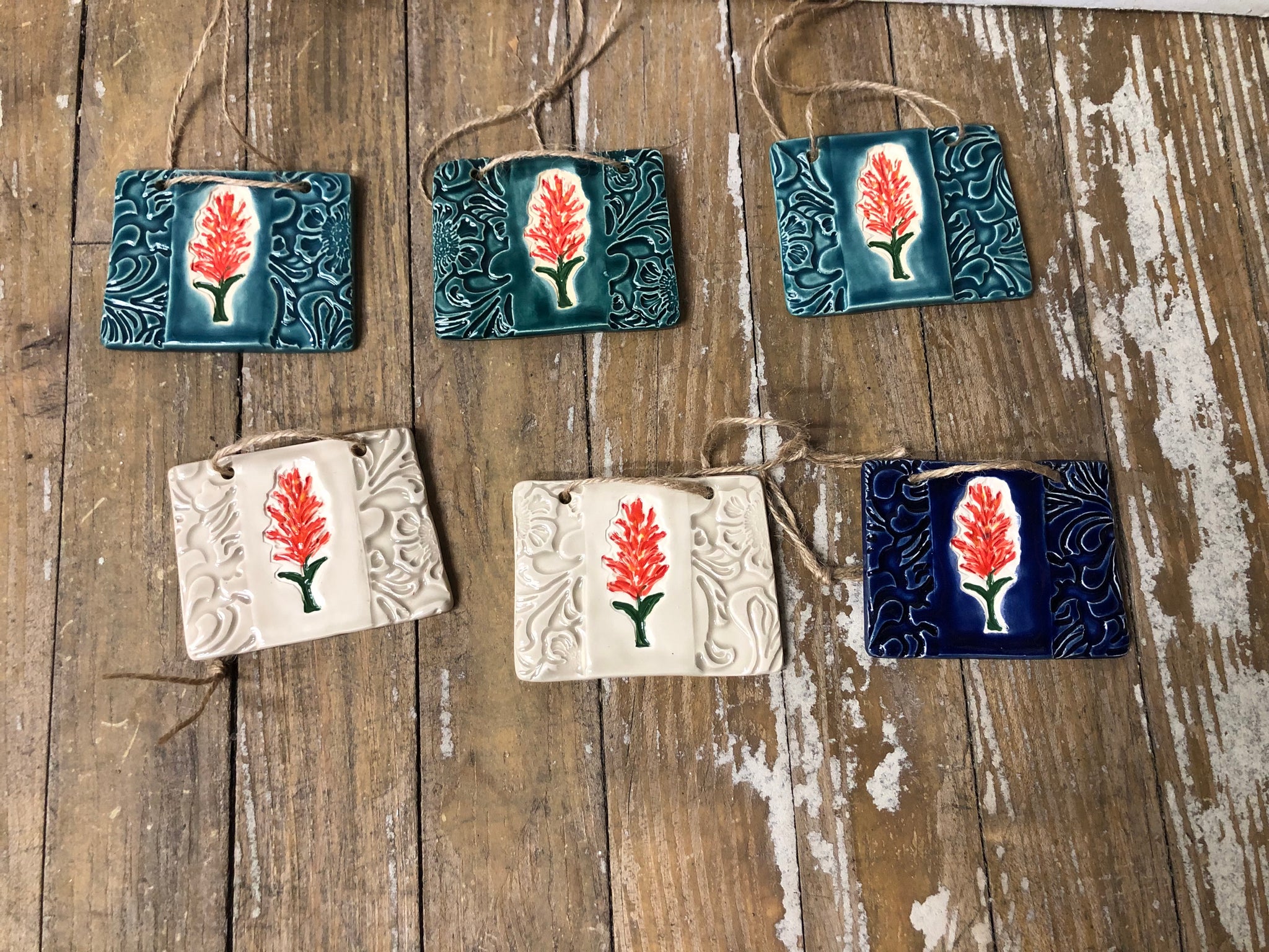 Wyoming Pottery Indian Paintbrush Ornaments