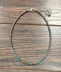 735985, Handmade 16" Navajo Gemstone Necklace