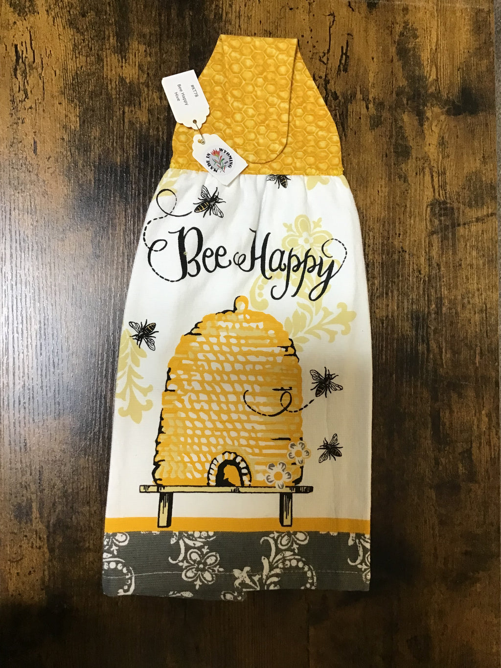 #KT78 Bee Happy Hive kitchen towel