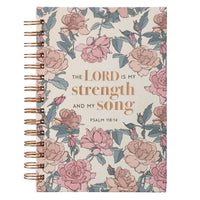 My Strength and My Song Pink Rose Wirebound Journal