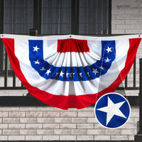 USA 3x6 Ft Pleated Fan Flag Bunting Decoration