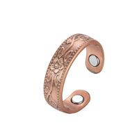 RP 21 Solid copper flower design magnet ring