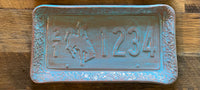 Wyoming Pottery Large Rectangle License Plate Light Blue