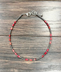 739488, 16-inch Navajo Cylindrical Gemstone Necklace