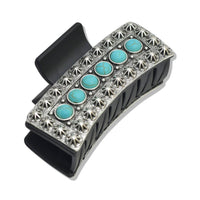 TURQUOISE STONE ACCENT RECTANGULAR HAIR CLIP