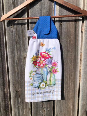 #KT35 Grow a Good Life - Bouquet in jar kitchen towel
