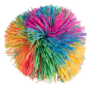 3.5" Rainbow Pom Ball, Squishy, Soft, Colorful