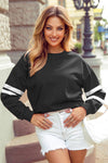 Varsity Striped Detail Drop Shoulder Oversized Sweatshirt