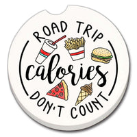 Road Trip Calories Absorbent Stone Car Coaster 1 Pk