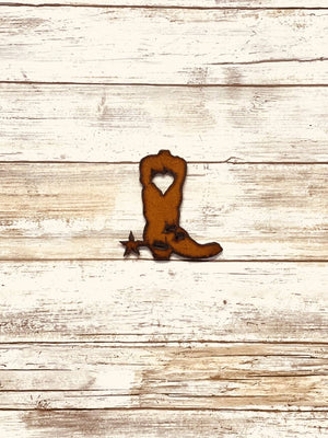 Boot With Heart Magnet Western Rustic Magnet