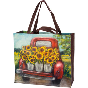 Sunflower Truck Shopping Tote