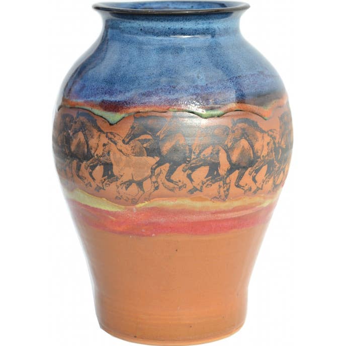 Wild Horses Medium Neck Vase