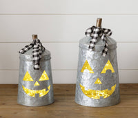 Oil Can Jack O Lantern Set (SET OF 2)