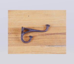 Rustic Cast Iron Flat End Hook, 4" Long