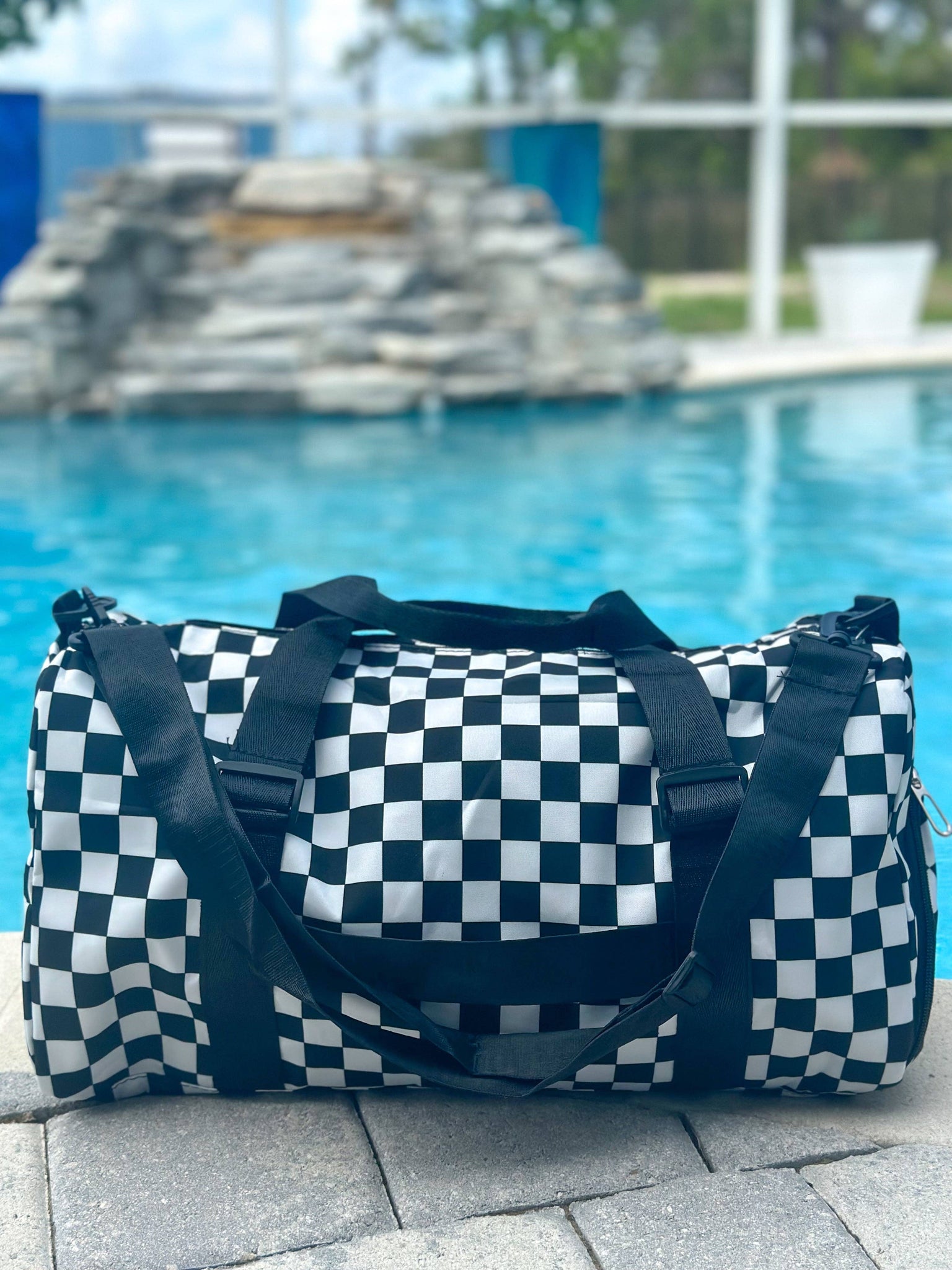 Checkered Duffle Bag "Black