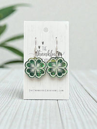 St Patrick's Day Earrings Handmade Shamrock Clover