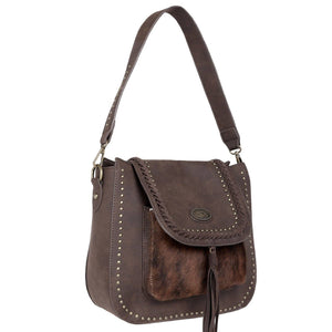 TR128G-918 Trinity Ranch Hair-On Leather Shoulder Bag