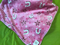 Western -pink w/ horseshoes & stars - Cuddle blanket