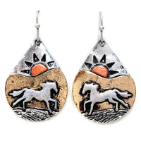 Southwestern Horse Aztec Navajo Hook Dangle Earring