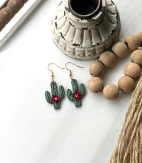 Polymer Clay Earrings - Everyday - Cactus