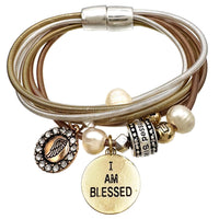 I Am Blessed Wired Guitar String Stretch Bracelet