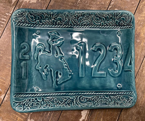 Wyoming Pottery Smaller Rectangle License Plate 402