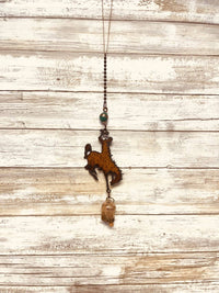 Wyoming bronc rider w/ bell rustic garden chime